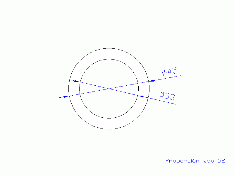 Perfil de Silicona TS704533 - formato tipo Tubo - forma de tubo