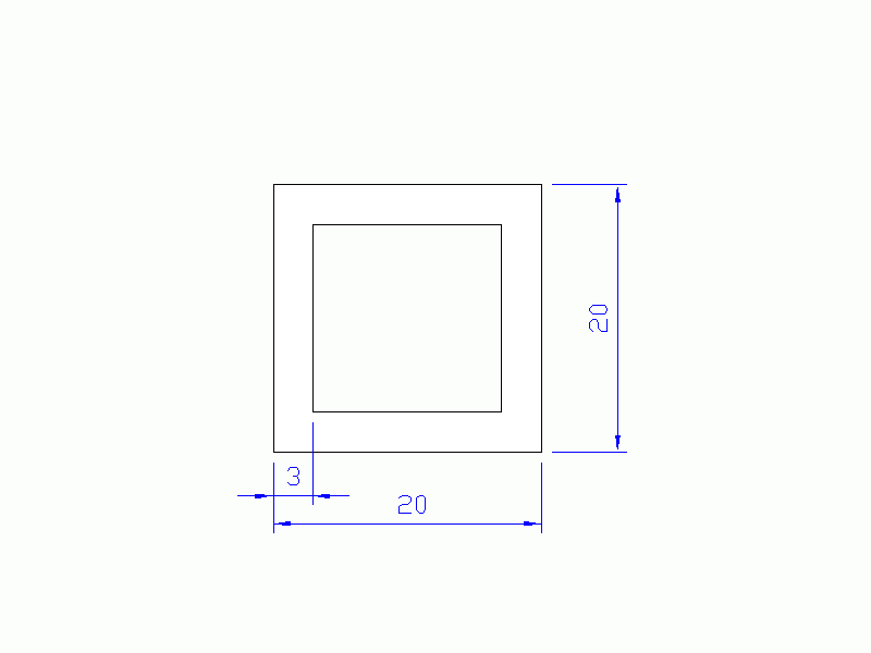 Silicone Profile P21477 - type format Square - regular shape