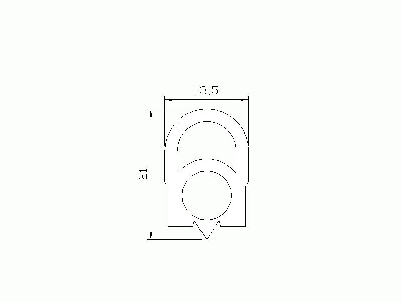 Silicone Profile P268BH - type format Double Hole - irregular shape