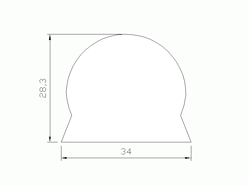 Silicone Profile P359 - type format D - irregular shape
