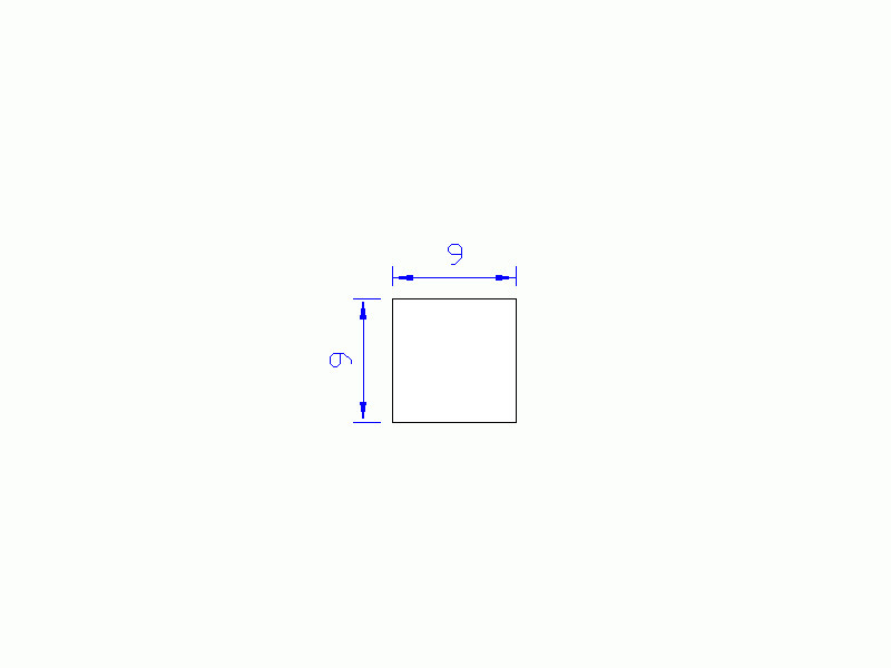 Silicone Profile P600909 - type format Square - regular shape