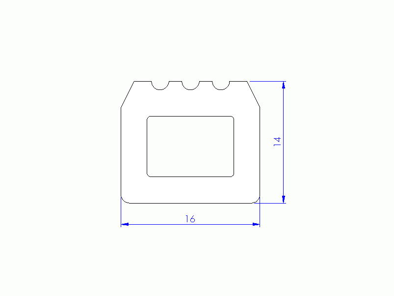 Silicone Profile P932L - type format Trapezium - irregular shape