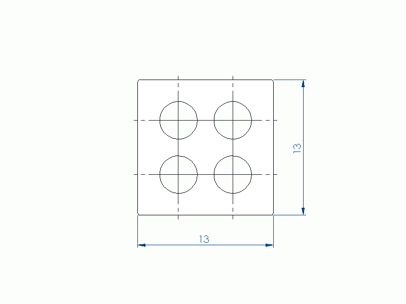 Silicone Profile P93892AK - type format Square - regular shape