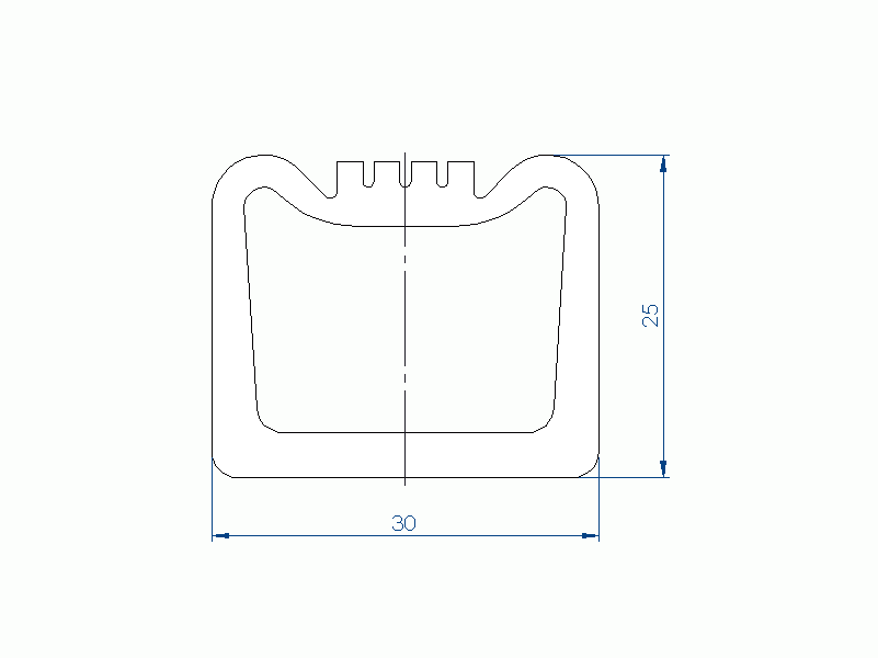 Silicone Profile P95240AC - type format D - irregular shape
