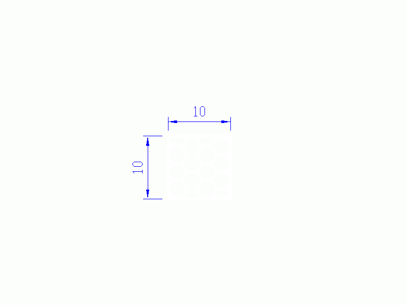 Silicone Profile PSE0,251010 - type format Sponge Square - regular shape