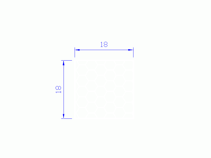 Silicone Profile PSE0,251818 - type format Sponge Square - regular shape