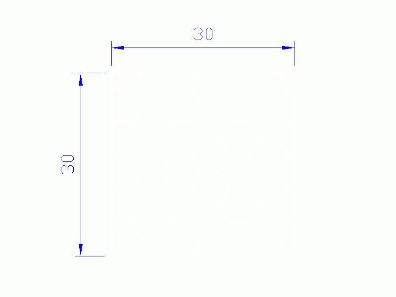 Silicone Profile PSE0,533030 - type format Sponge Square - regular shape