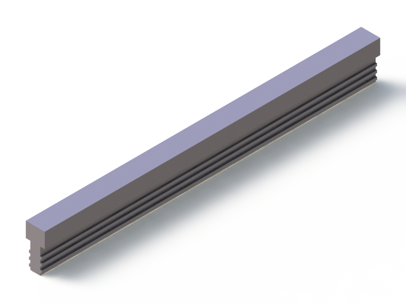 Perfil de Silicona P93960B - formato tipo T - forma irregular