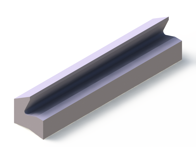 Perfil de Silicona P94573A - formato tipo Labiado - forma irregular