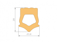 Silicone Profile P1410I - type format Lamp - irregular shape