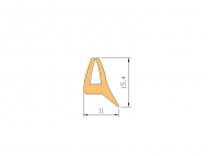 Silicone Profile P2801A - type format U - irregular shape