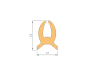 Silicone Profile P363A - type format U - irregular shape