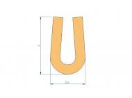 Silicone Profile P93616EA - type format U - irregular shape