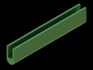 Perfil de Silicona P945BF - formato tipo U - forma irregular