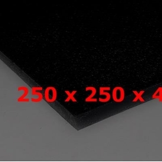 BLACK SILICONE SHEET FOOD SAFE 60 SH° (±5) 250 mm X 250 mm X 4mm (±0,3) Thickness