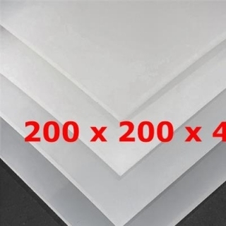 PLAQUE SILICONE TRANSLUCIDE ALIMENTAIRE 60 SH° (±5) 200 mm X 200 mm X 4mm (±0,3) Épaisseur