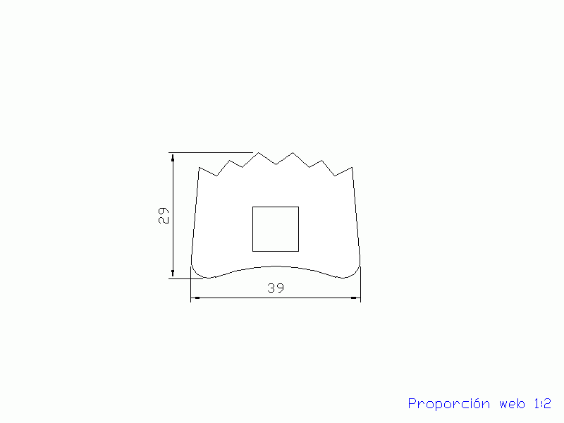 Perfil de Silicona P00 - formato tipo D - forma irregular