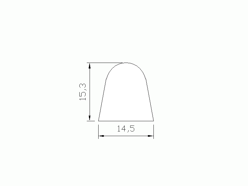 Perfil de Silicona P014 - formato tipo D - forma irregular