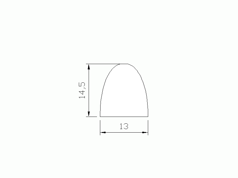 Perfil de Silicona P015 - formato tipo D - forma irregular