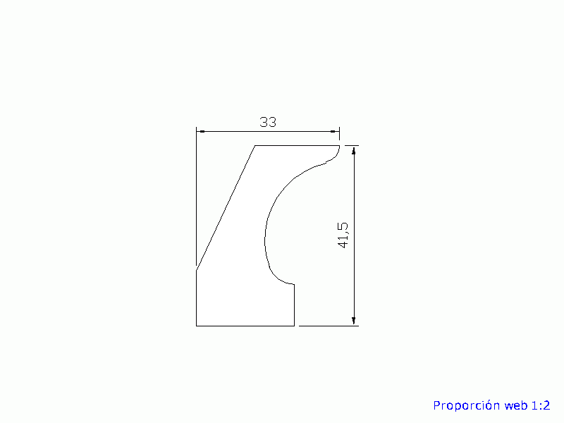 Perfil de Silicona P018A - formato tipo Labiado - forma irregular