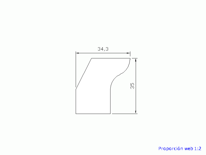 Perfil de Silicona P018B - formato tipo Labiado - forma irregular