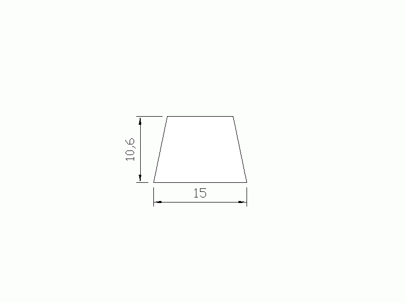 Perfil de Silicona P023 - formato tipo Trapecio - forma irregular