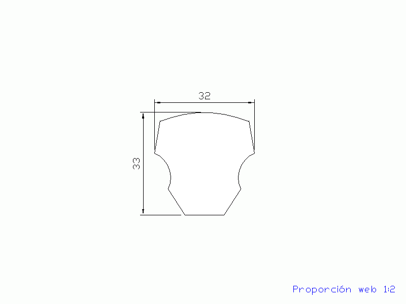 Perfil de Silicona P062A - formato tipo T - forma irregular