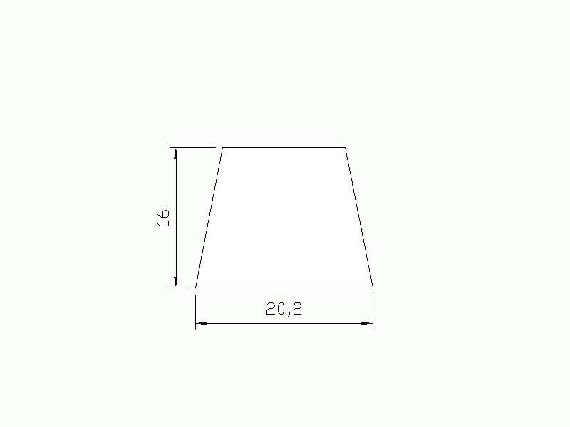 Perfil de Silicona P083A - formato tipo Trapecio - forma irregular