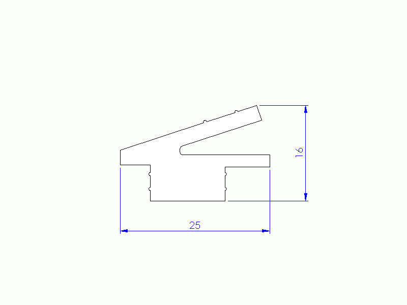 Perfil de Silicona P10041E - formato tipo T - forma irregular