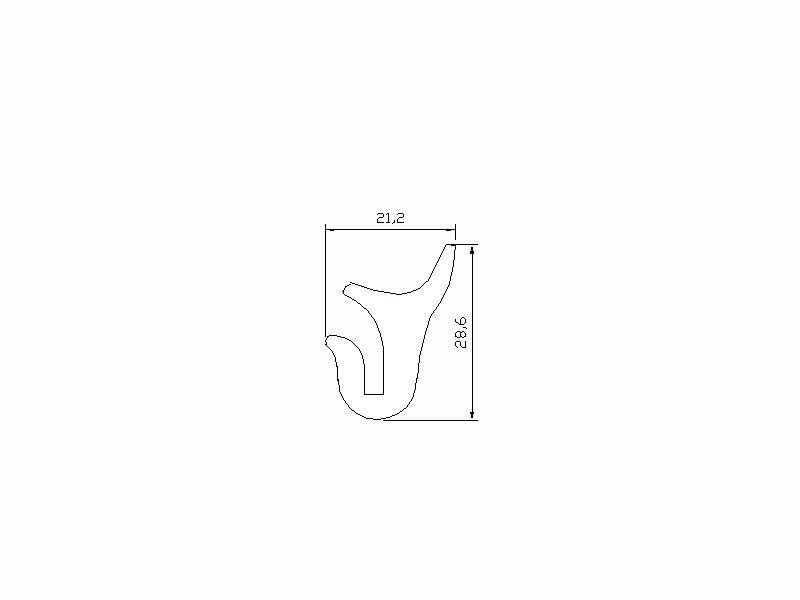 Perfil de Silicona P1006C - formato tipo Cuernos - forma irregular