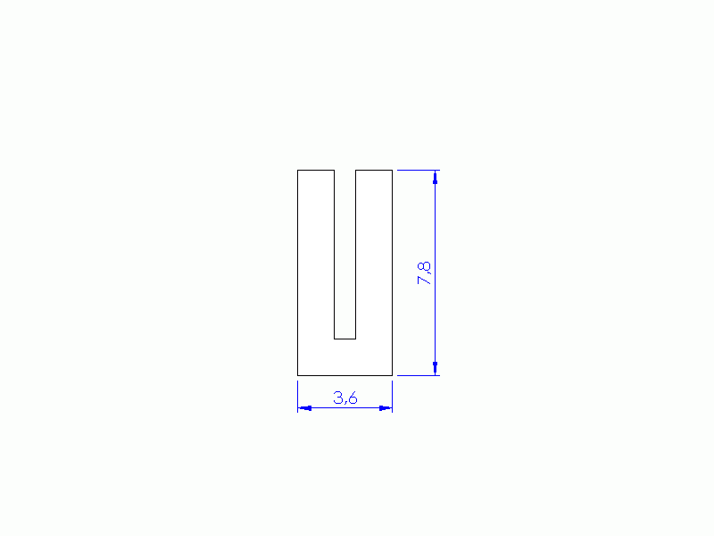 Perfil de Silicona P1006D - formato tipo U - forma irregular