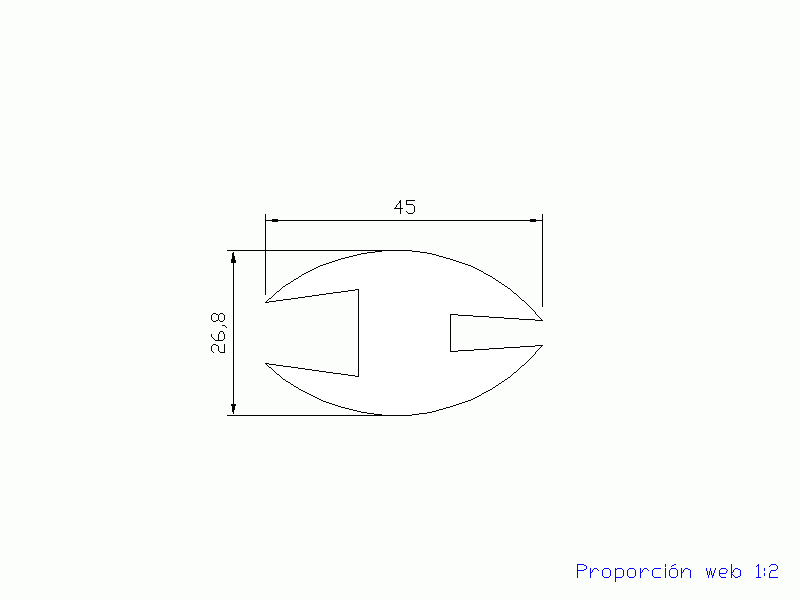 Perfil de Silicona P1008B - formato tipo Lampara - forma irregular