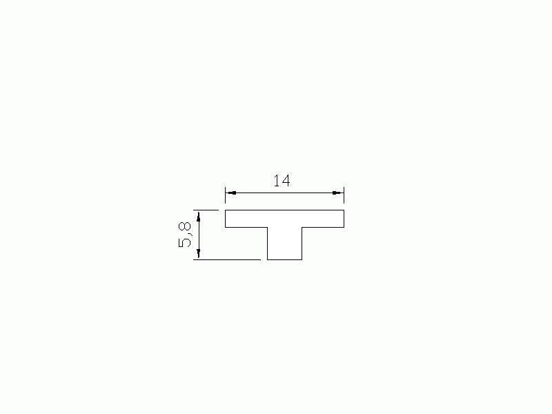 Perfil de Silicona P100A - formato tipo T - forma irregular