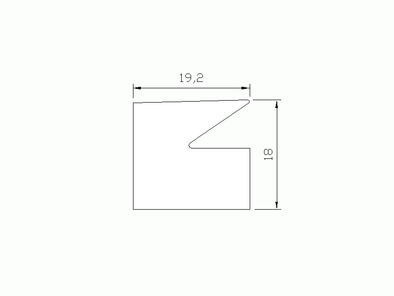 Perfil de Silicona P1014E - formato tipo Labiado - forma irregular