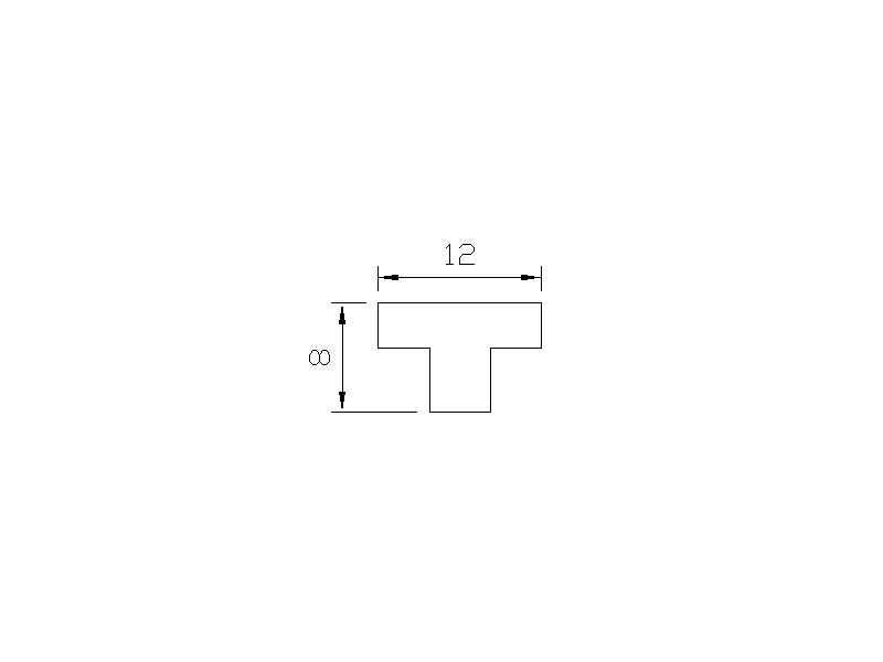 Perfil de Silicona P1014G - formato tipo T - forma irregular