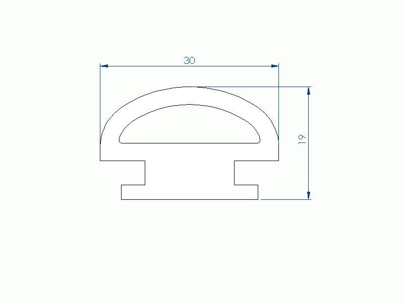 Perfil de Silicona P1014Q - formato tipo Lampara - forma irregular