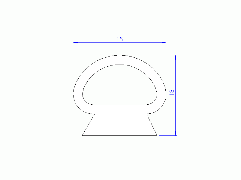 Perfil de Silicona P10196A - formato tipo Lampara - forma irregular