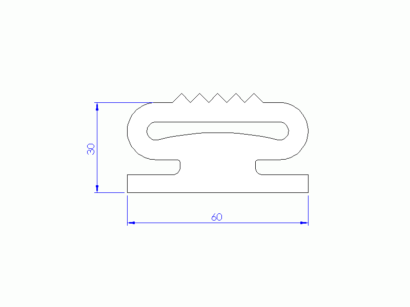 Perfil de Silicona P10320H - formato tipo Lampara - forma irregular