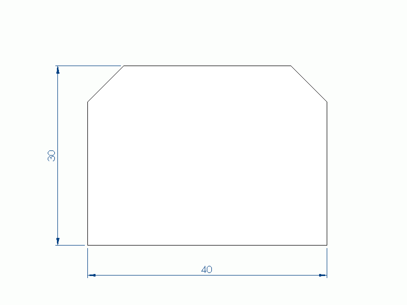 Perfil de Silicona P10320K - formato tipo Trapecio - forma irregular