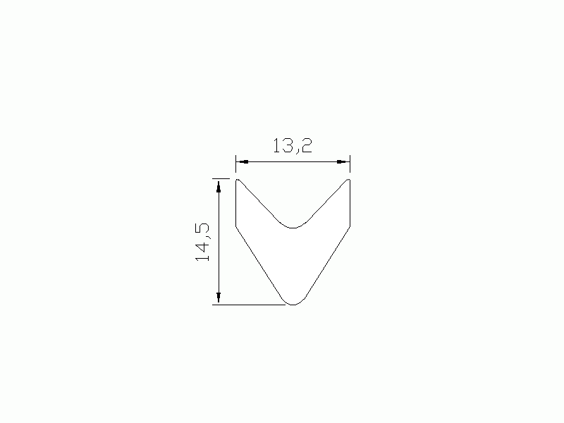 Perfil de Silicona P1053B - formato tipo Cuernos - forma irregular