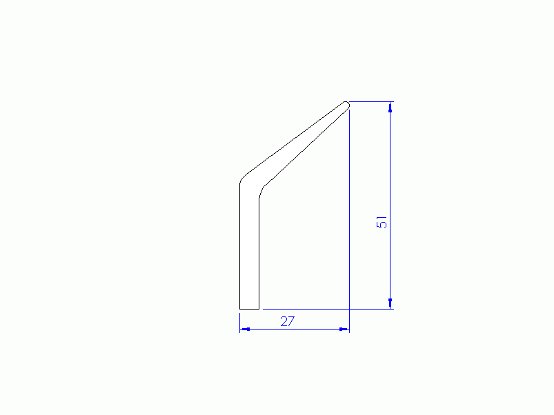 Perfil de Silicona P1059A - formato tipo Labiado - forma irregular