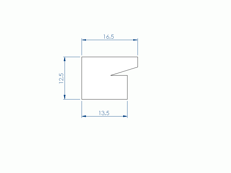 Perfil de Silicona P1059D - formato tipo Labiado - forma irregular