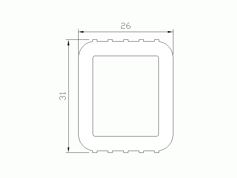 Perfil de Silicona P105F - formato tipo D - forma irregular