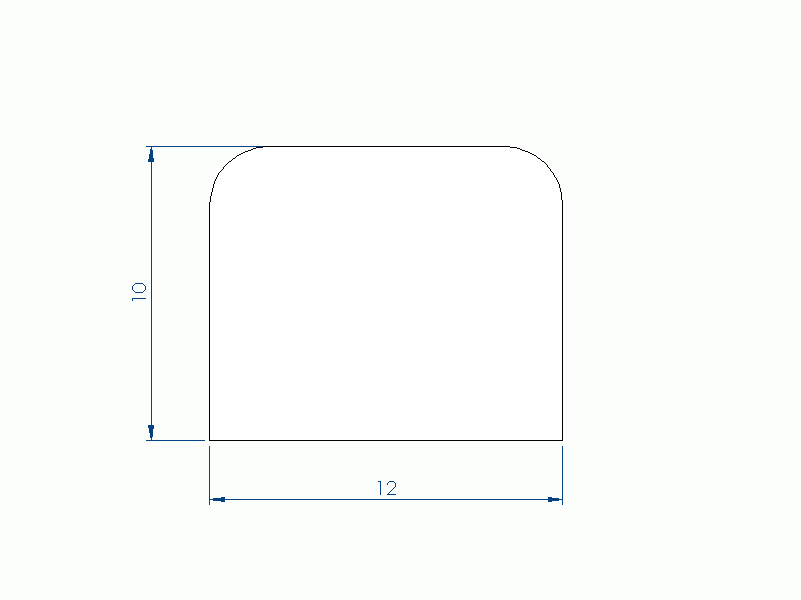 Perfil de Silicona P105HH - formato tipo D - forma irregular