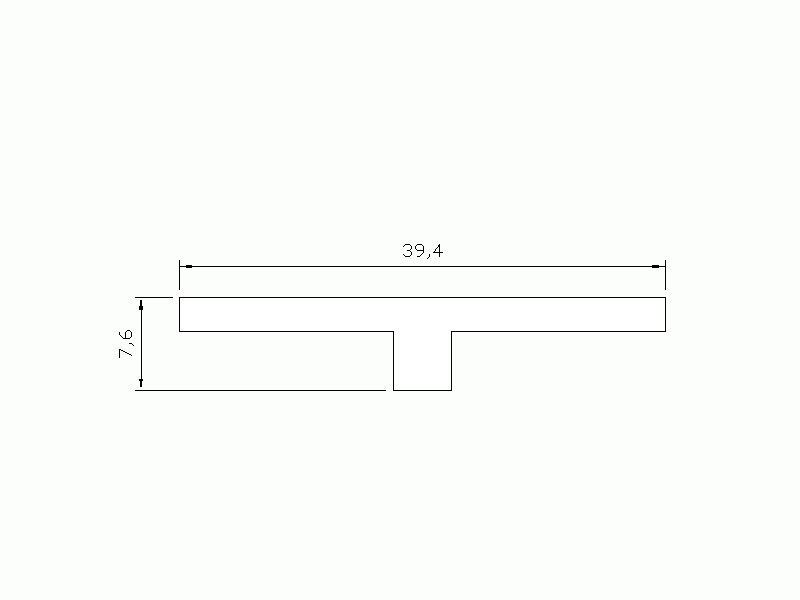 Perfil de Silicona P105M - formato tipo T - forma irregular