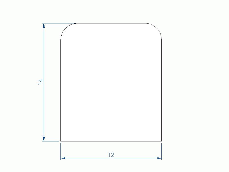 Perfil de Silicona P105R - formato tipo Trapecio - forma irregular