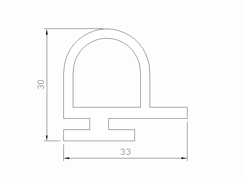 Perfil de Silicona P1075 - formato tipo Lampara - forma irregular