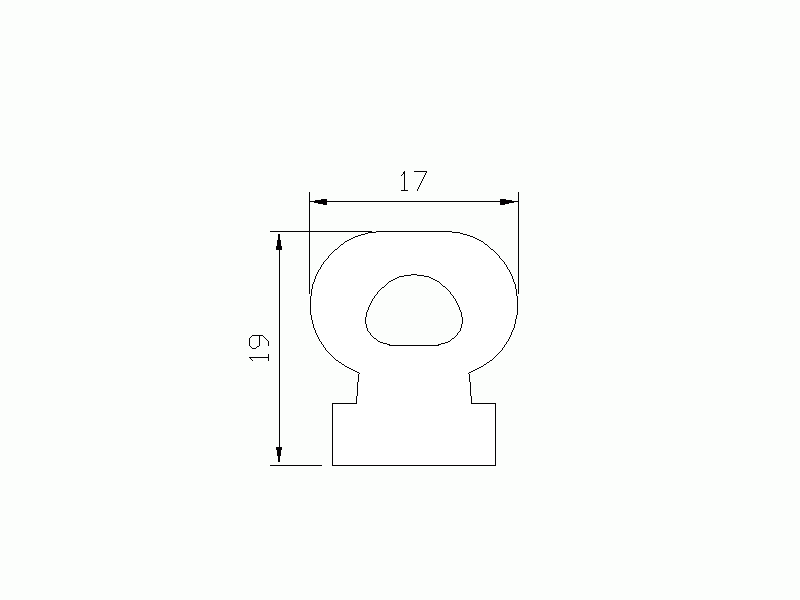 Perfil de Silicona P1077C - formato tipo Lampara - forma irregular