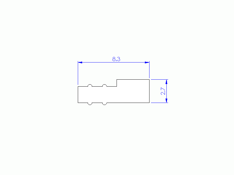Perfil de Silicona P10822C - formato tipo Perfil plano de Silicona - forma irregular