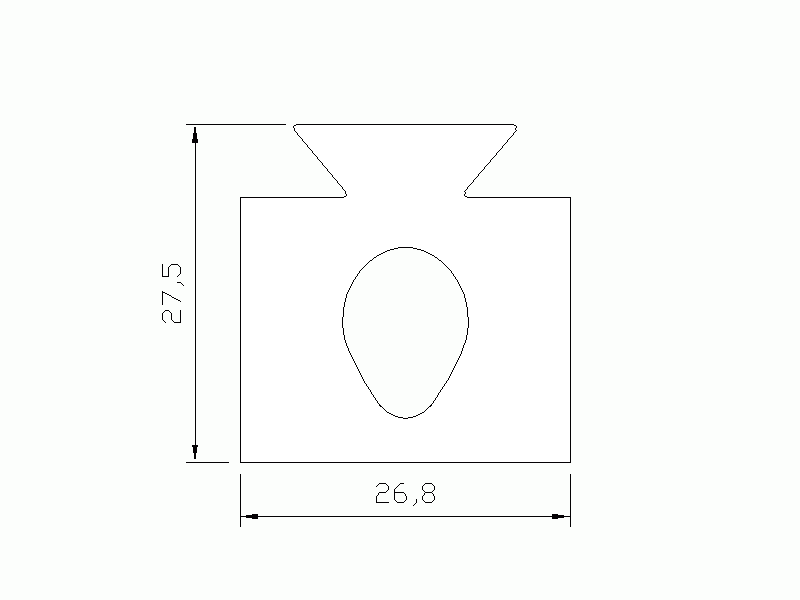 Perfil de Silicona P1093B - formato tipo Lampara - forma irregular